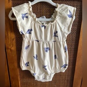 Citymouse Cream Baby Romper with Bird Print